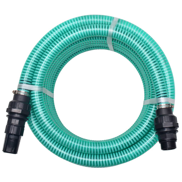 Tuyau d'aspiration vidaxl avec des couplages 7 m 22 mm verts