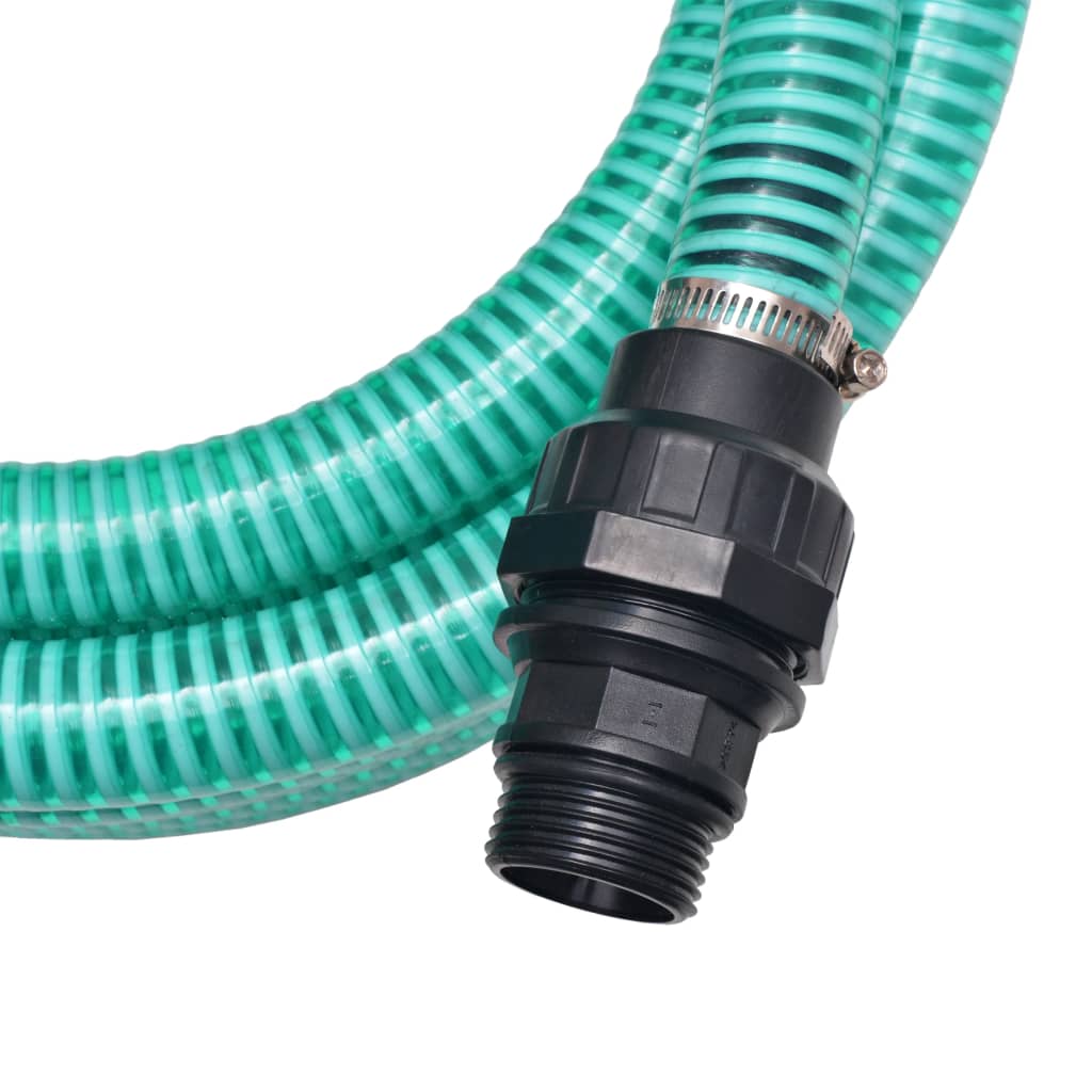 Tuyau d'aspiration vidaxl avec des couplages 7 m 22 mm verts