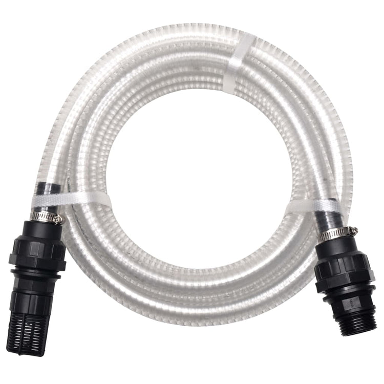 Vidaxl Sucking tuyau avec des réglages 7 m 22 mm blancs