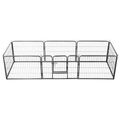 Vidaxl Dog Run avec 8 panneaux 80x60 cm en acier noir