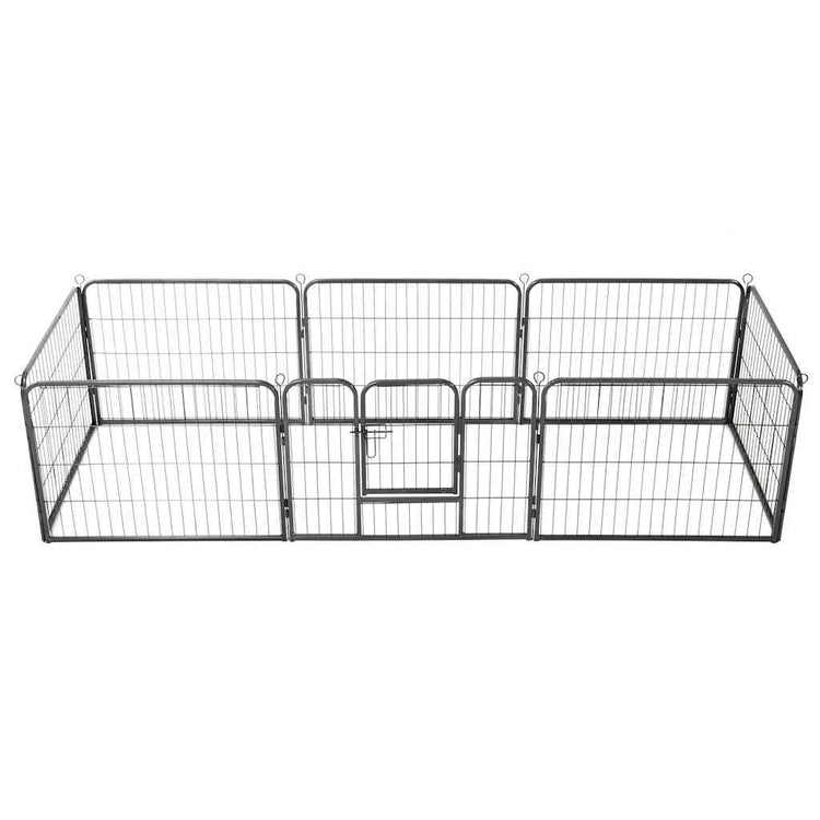 Vidaxl Dog Run avec 8 panneaux 80x60 cm en acier noir