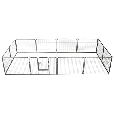 Vidaxl Dog Run avec 12 panneaux 80x60 cm en acier noir