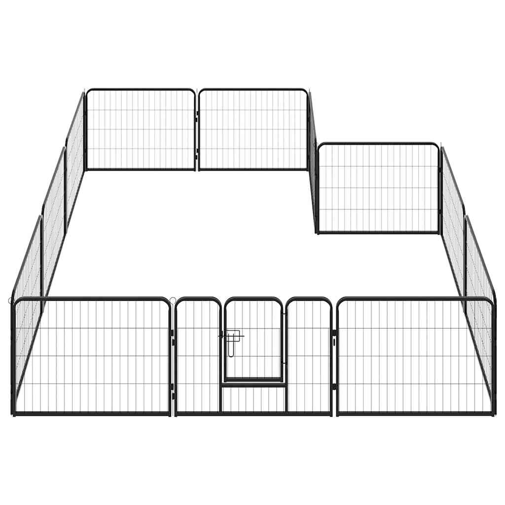 Vidaxl Dog Run avec 12 panneaux 80x60 cm en acier noir