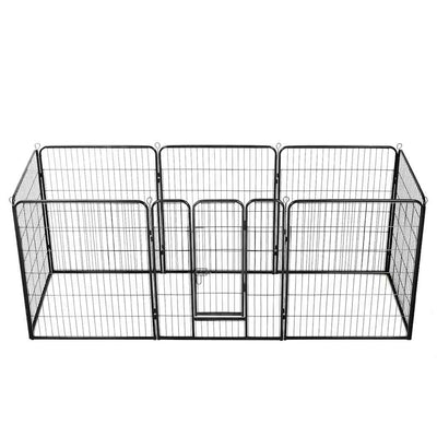 Vidaxl Dog Run avec 8 panneaux 80x100 cm en acier noir