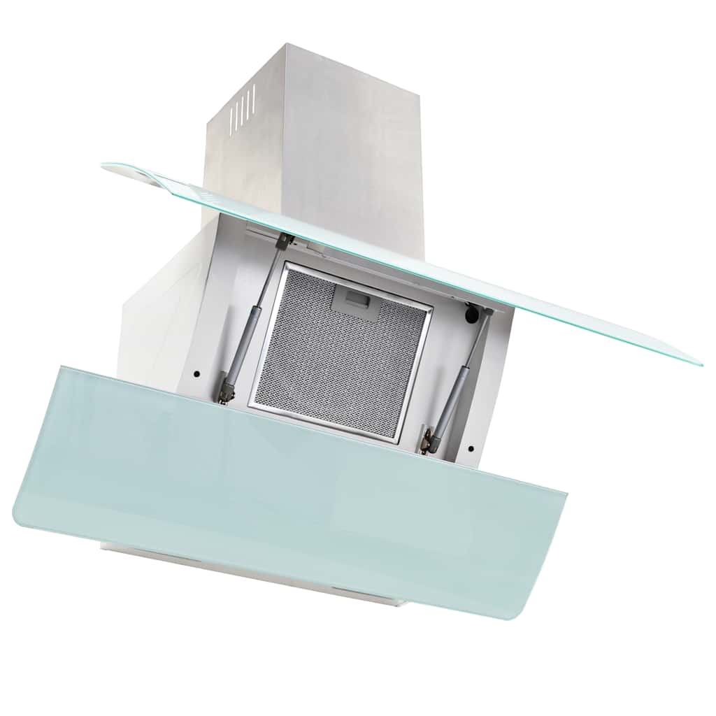 Capeur d'extracteur de paroi Vidaxl 756 m³ U 90 cm en acier inoxydable blanc
