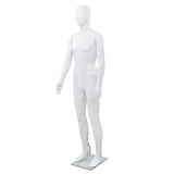 Vidaxl estalage poupée mâle avec pied de verre 175 cm blanc brillant - afbeelding 1