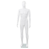 Vidaxl estalage poupée mâle avec pied de verre 175 cm blanc brillant - afbeelding 2