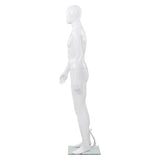 Vidaxl estalage poupée mâle avec pied de verre 175 cm blanc brillant - afbeelding 3