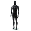 Vidaxl estalage poupée mâle avec pied de verre 185 cm noir brillant