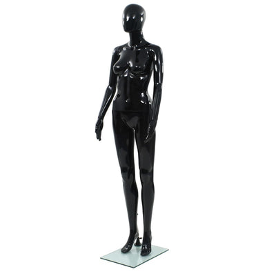Vidaxl Estalage Doll femelle avec pied de verre 175 cm noir brillant