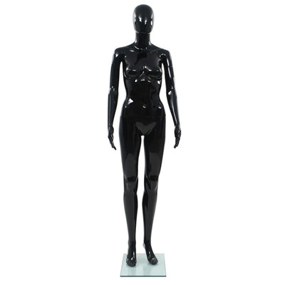 Vidaxl Estalage Doll femelle avec pied de verre 175 cm noir brillant