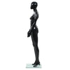 Vidaxl Estalage Doll femelle avec pied de verre 175 cm noir brillant