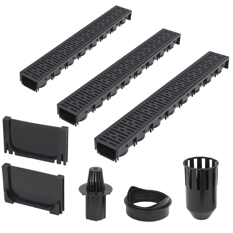 Gouttières de drainage vidaxl 3 m plastique 3 m