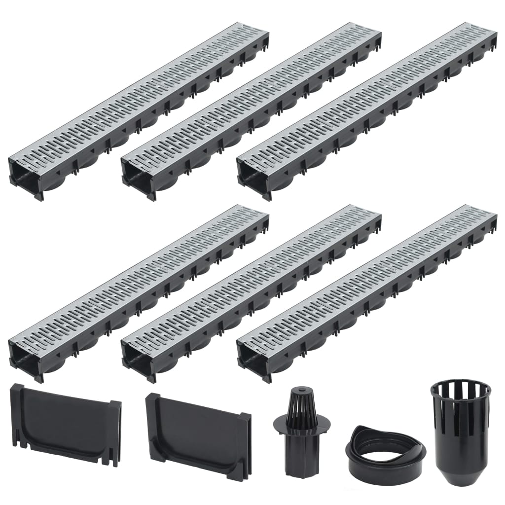 Gutteurs de drainage Vidaxl 6 m Galvanisé Steel 6 PCS
