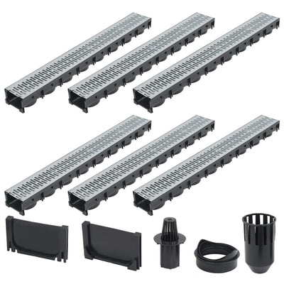 Gutteurs de drainage Vidaxl 6 m Galvanisé Steel 6 PCS