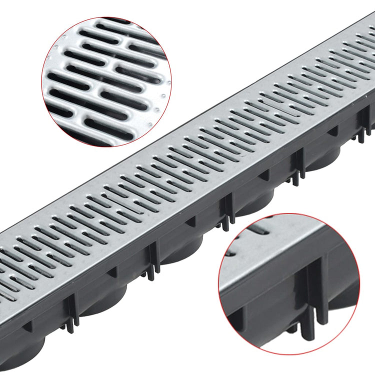 Gutteurs de drainage Vidaxl 6 m Galvanisé Steel 6 PCS