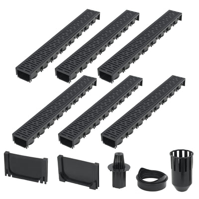Gouttières de drainage vidaxl 6 m plastique 6 pcs