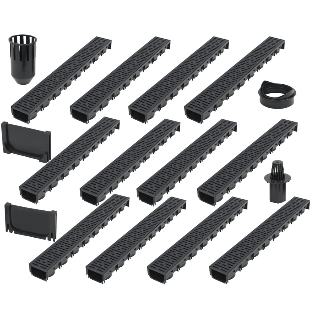 Gouttières de drainage vidaxl 12 m plastique 12 pcs