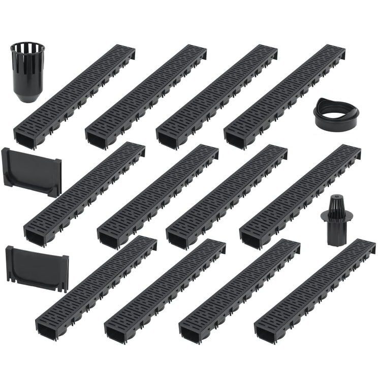 Gouttières de drainage vidaxl 12 m plastique 12 pcs