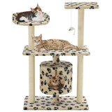 Vidaxl Cat Scratch Post avec sisal Scratch Posts 95 cm Pootprints Beige - afbeelding 1