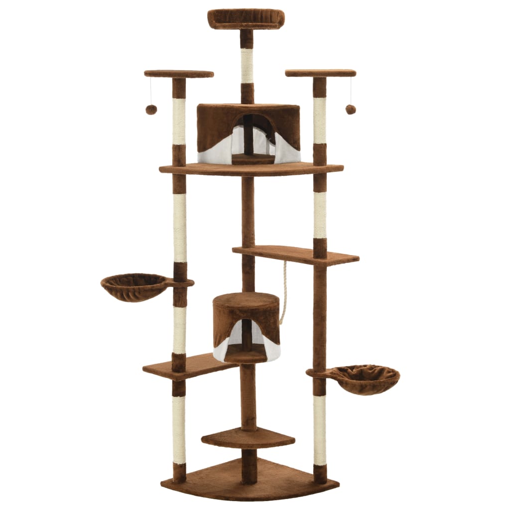 Vidaxl Cat Scratch Post avec sisal Scratch Posts 203 cm brun et blanc