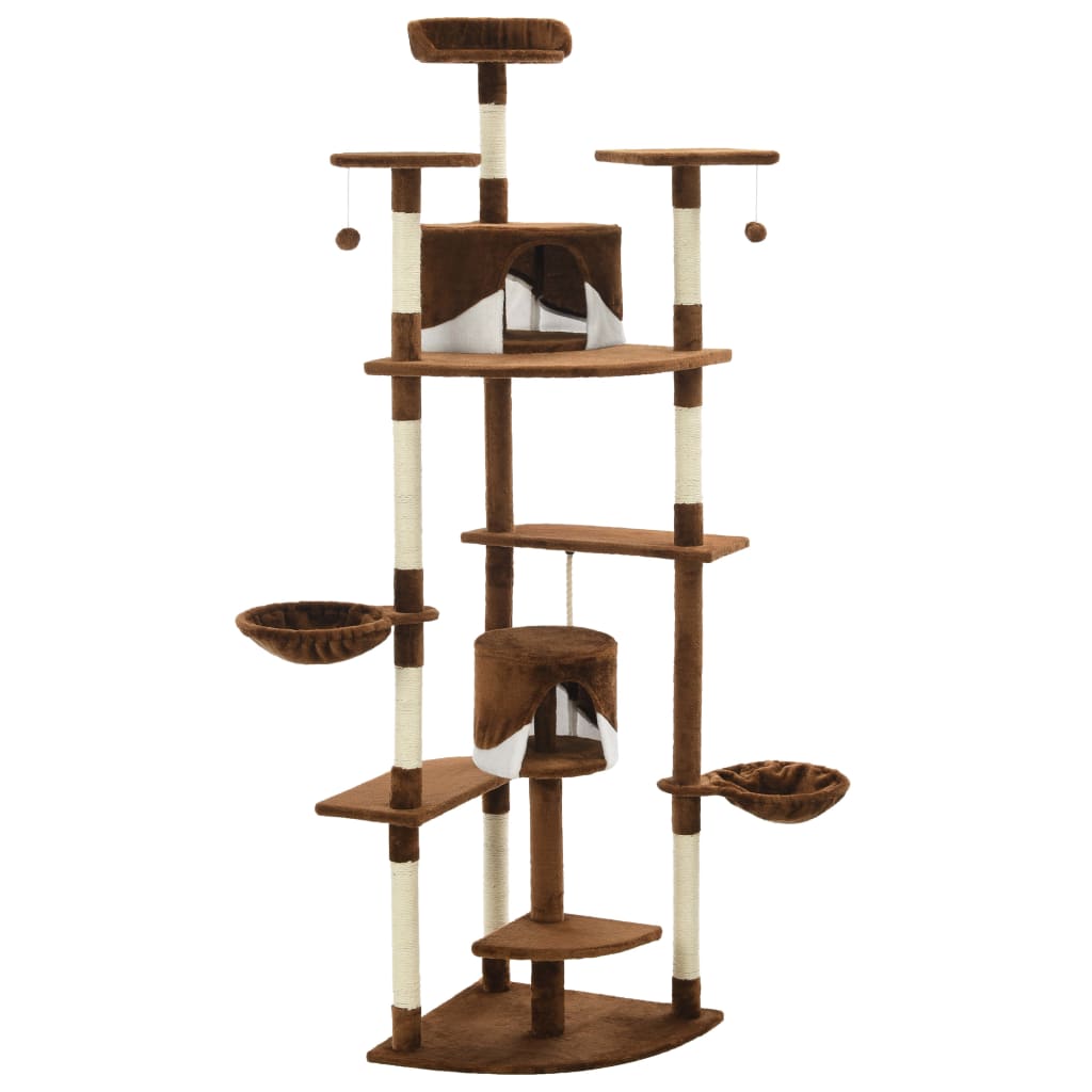 Vidaxl Cat Scratch Post avec sisal Scratch Posts 203 cm brun et blanc