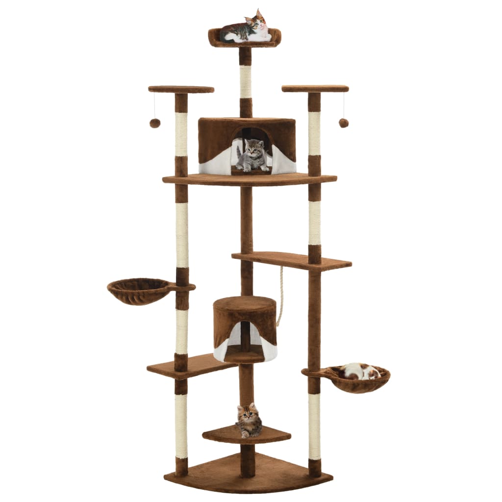 Vidaxl Cat Scratch Post avec sisal Scratch Posts 203 cm brun et blanc