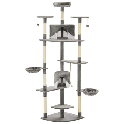 Vidaxl Cat Stracing Post avec sisal Scratch Posts 203 cm gris et blanc