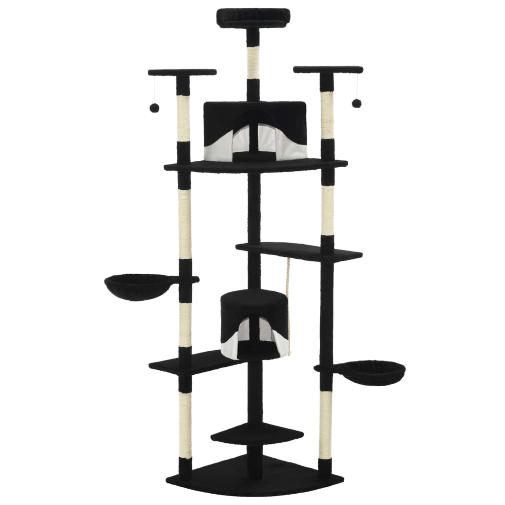 Vidaxl Cat Scratch Post avec Sisal Scratch Posts 203 cm noir et blanc
