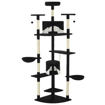 Vidaxl Cat Scratch Post avec Sisal Scratch Posts 203 cm noir et blanc