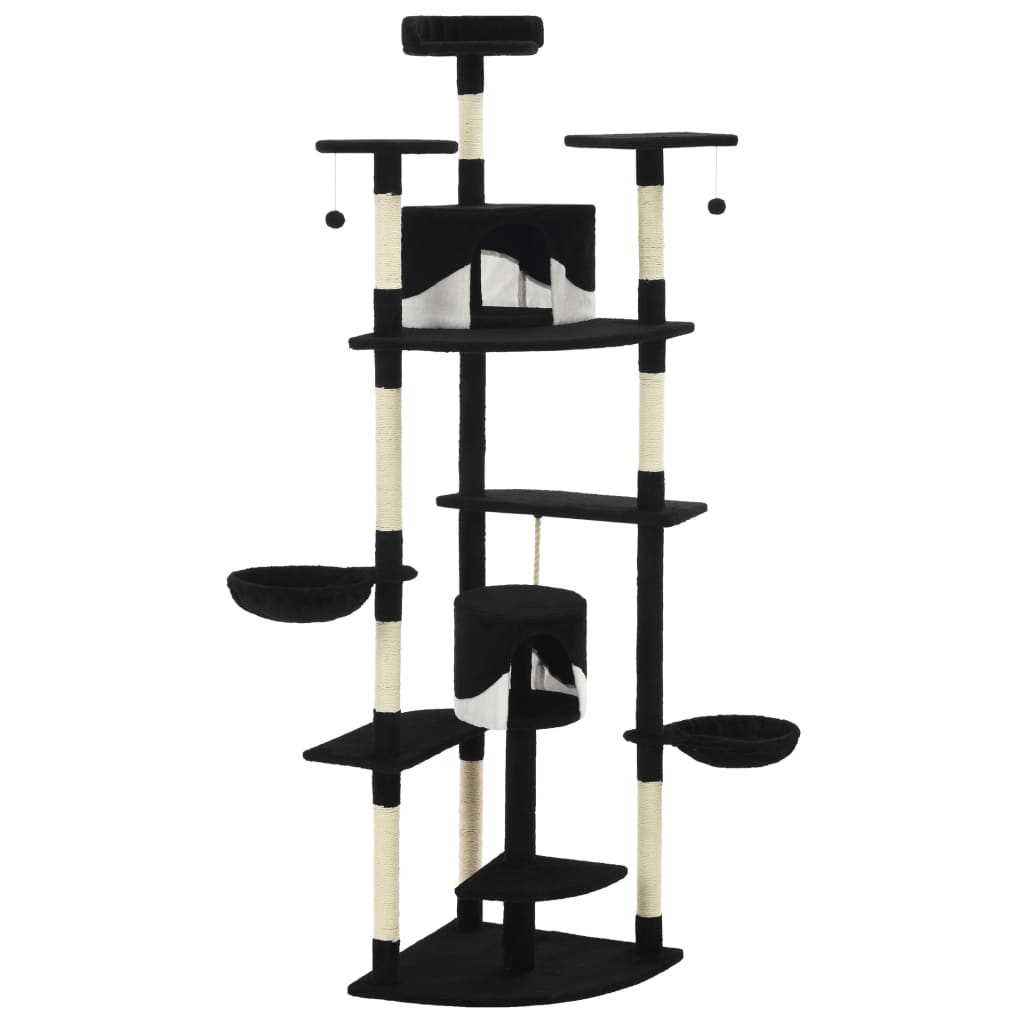 Vidaxl Cat Scratch Post avec Sisal Scratch Posts 203 cm noir et blanc