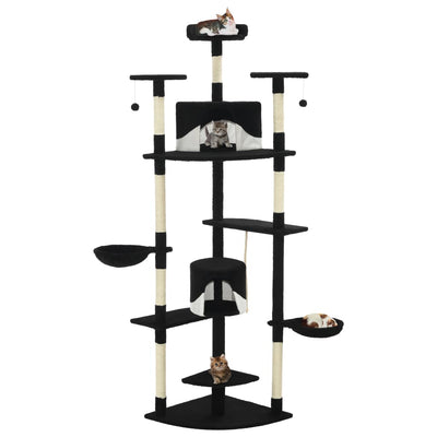 Vidaxl Cat Scratch Post avec Sisal Scratch Posts 203 cm noir et blanc