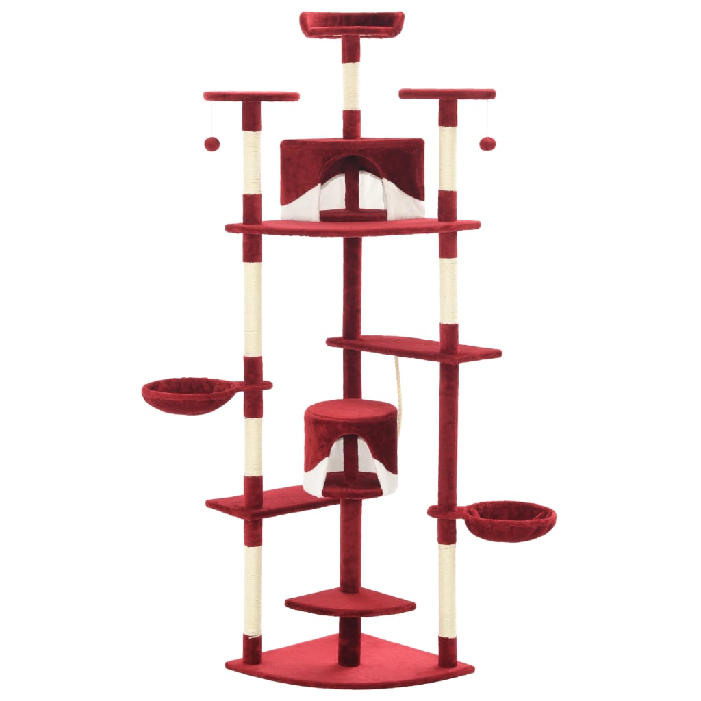 Vidaxl Cat Scratch Post avec Sisal Scratch Posts 203 cm rouge et blanc