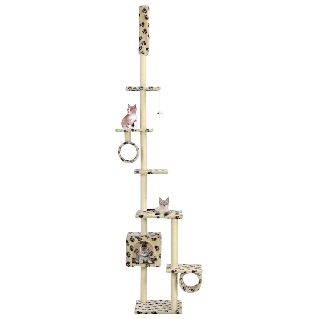 Vidaxl Cat Scratch Post avec sisal Scratch Posts 260 cm Pootprints Beige