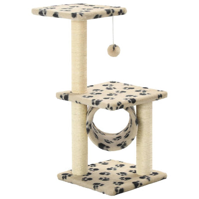 Vidaxl griffoir pour chat avec griffoirs en sisal 65 cm empreintes de pattes beige