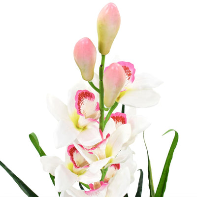 Vidaxl plante artificielle avec des cymbidiums en pot à 100 cm verts