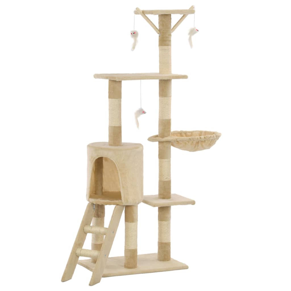 Vidaxl Cat Scratch Post avec Sisal Scratch Posts 138 cm beige