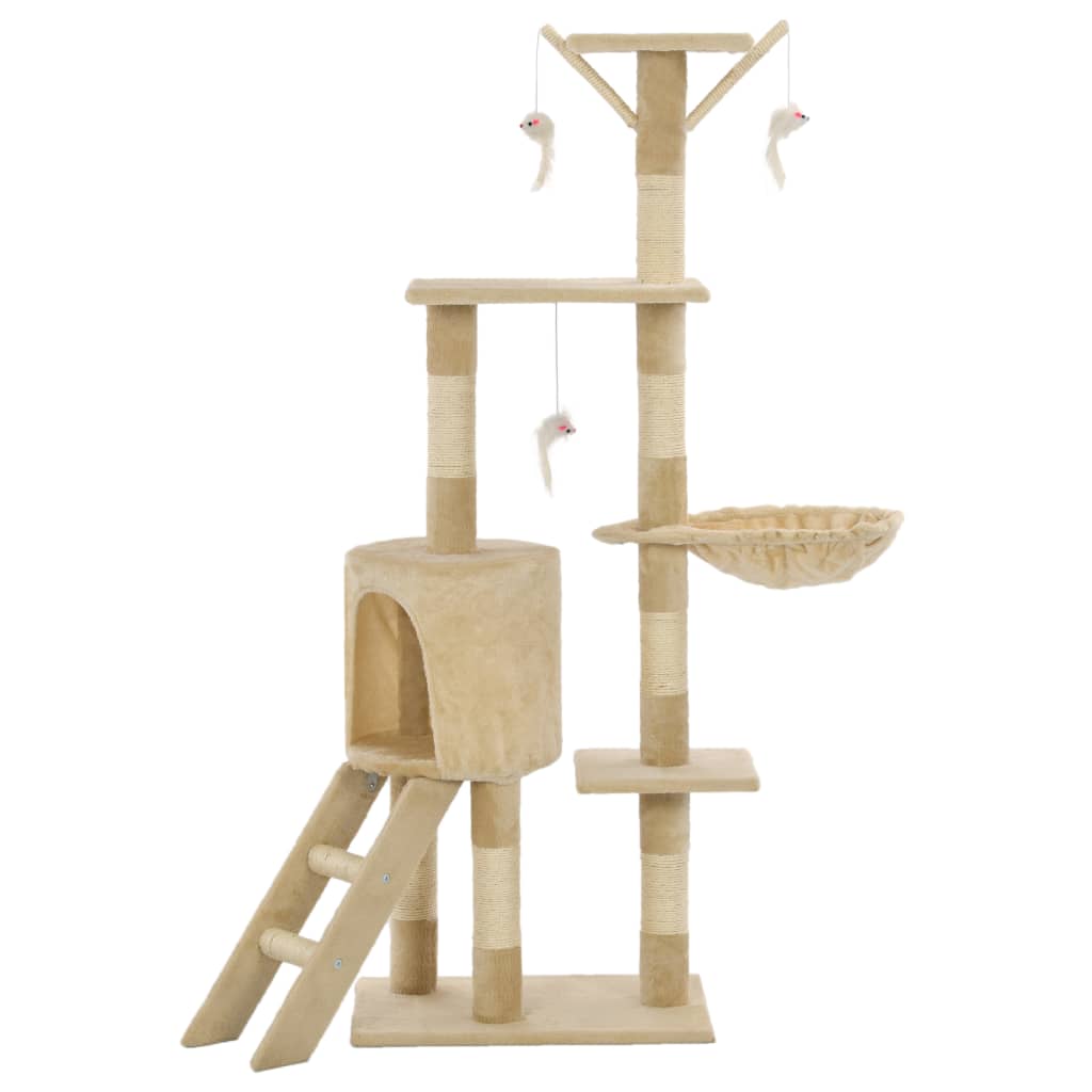 Vidaxl Cat Scratch Post avec Sisal Scratch Posts 138 cm beige