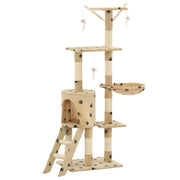 Vidaxl Cat Scratch Post avec sisal Scratch Posts 138 cm Pootprints Beige - afbeelding 2