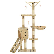 Vidaxl Cat Scratch Post avec sisal Scratch Posts 138 cm Pootprints Beige - afbeelding 3