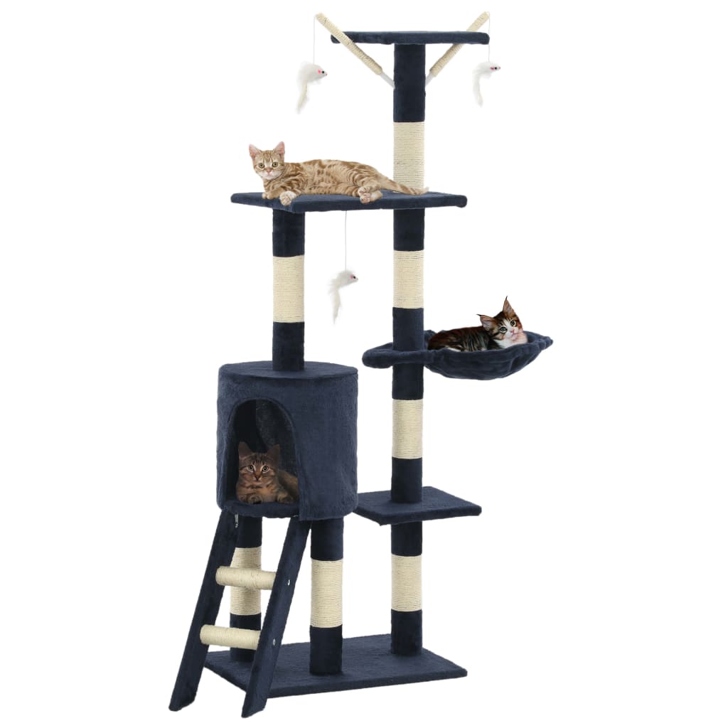 Vidaxl Cat Scratch Post avec Sisal Scratch Posts 138 cm Bleu foncé