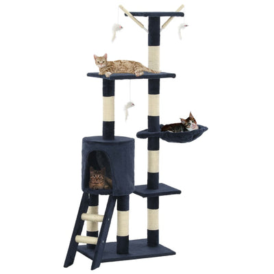 Vidaxl Cat Scratch Post avec Sisal Scratch Posts 138 cm Bleu foncé