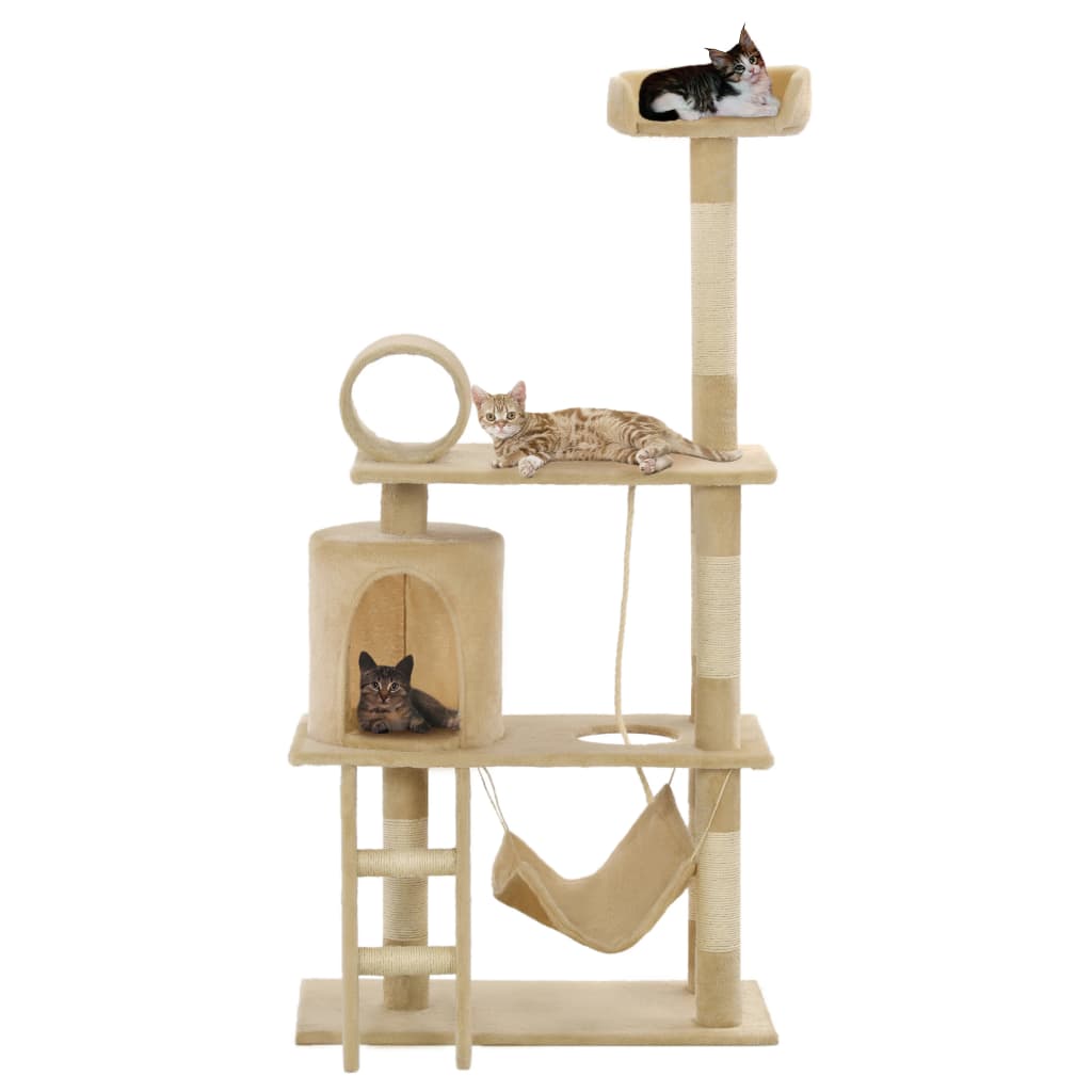 Vidaxl Cat Scratch Post avec Sisal Scratch Posts 140 cm beige