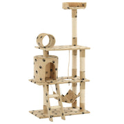 Vidaxl Cat Scratch Post avec sisal Scratch Posts 140 cm Pootprints Beige - afbeelding 3