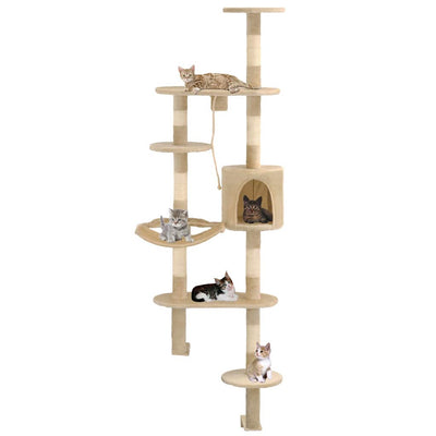 Vidaxl Cat Scratch Post avec Sisal Scratch Posts Mouin Montage 194 cm Beige