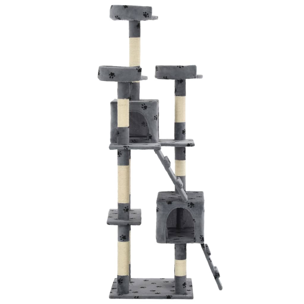 Vidaxl Cat Scratch Post avec Sisal Scratch Posts 170 cm POOTPRINTS GREY