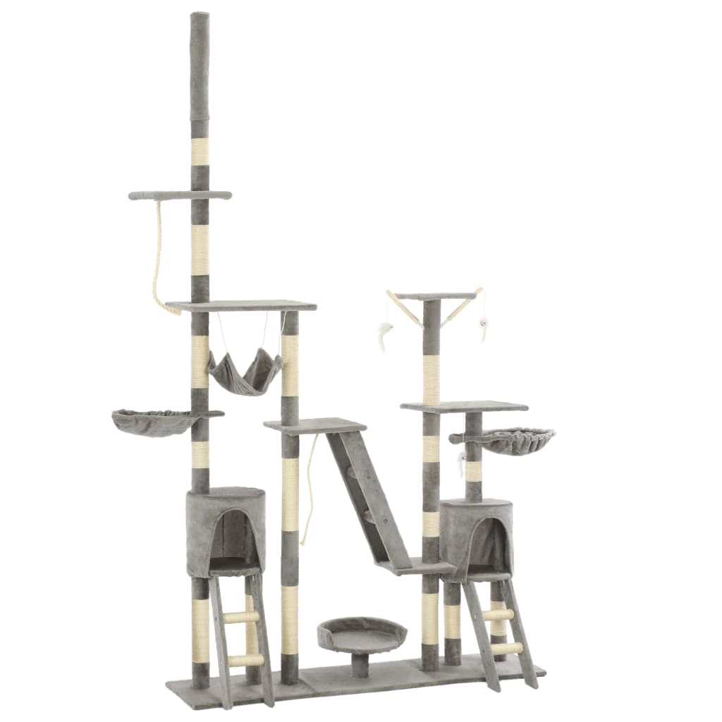 Vidaxl Cat Stracing Post avec sisal Scratch Post 230-250 cm Gray