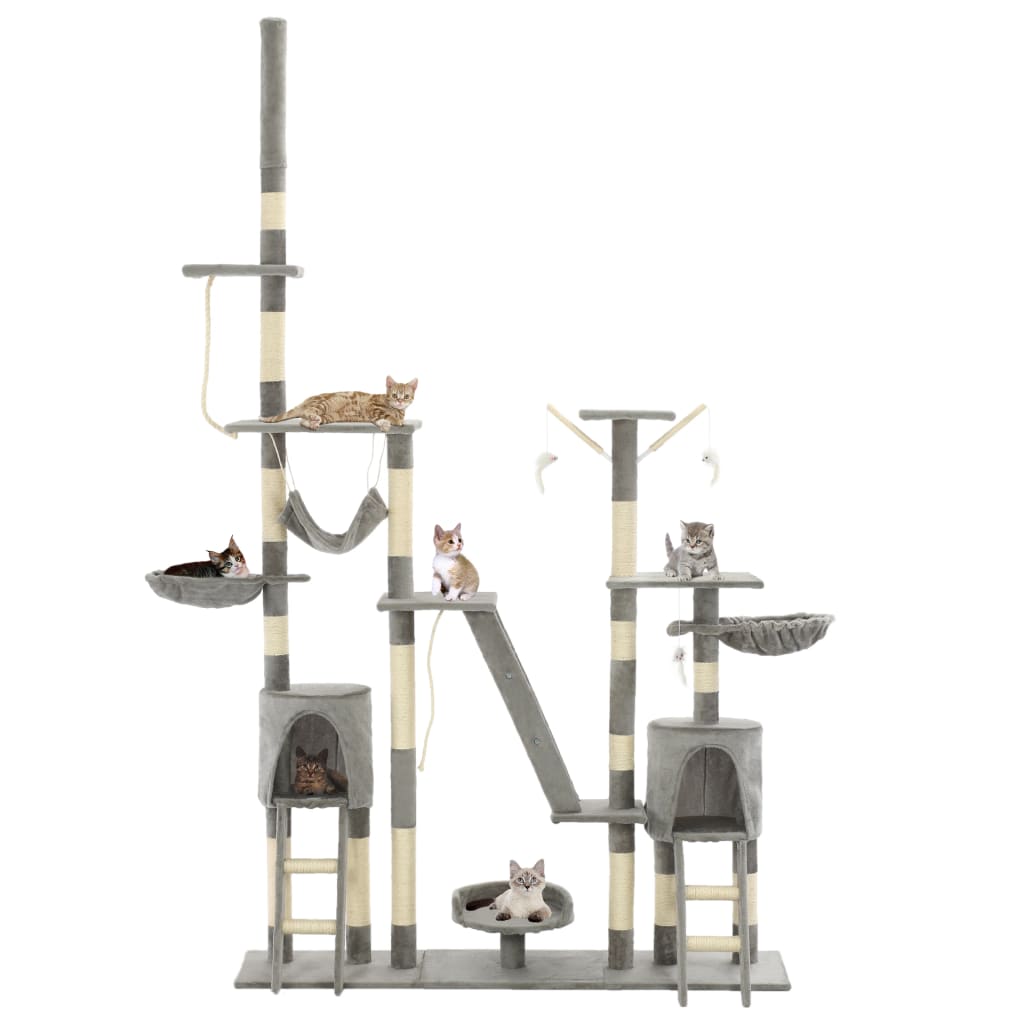 Vidaxl Cat Stracing Post avec sisal Scratch Post 230-250 cm Gray