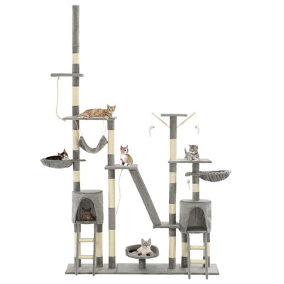 Vidaxl Cat Stracing Post avec sisal Scratch Post 230-250 cm Gray