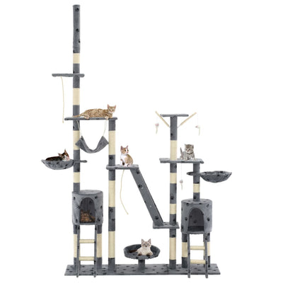 Pole de chat Vidaxl avec Sisal Scratch Post 230-250 cm POOTPRINTS GREY
